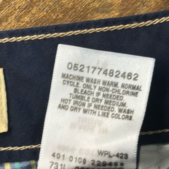 LEVI’S Shorts Womens 14 Blue Green Chino Shorts Bermuda Plaid - Picture 9 of 10